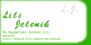 lili jelenik business card